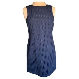 Banana Republic Navy Sleeveless Eyelet Dress Size 6